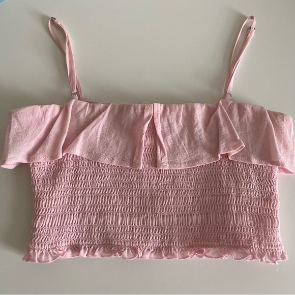 Jenna Ruffle Smock Top Baby Pink - Picture 4 of 6